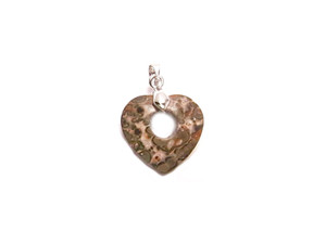 20mm Leopard Skin Heart Donut Pendant 1pc. [y946bp]