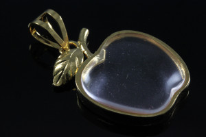 25mm Crystal Apple Pendant Brass Gold Plated [y208d]