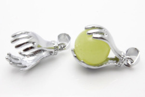 25mm Lucky Hand Pendant With 12mm New Jade Ball [y848-c64]