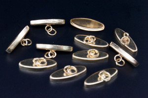 7x20mm Brass Gold Plated Oval Cap Pendant Setting, 5pcs. [y635a]