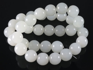 12mm White Quartz Round Beads 15.5" [12a76]
