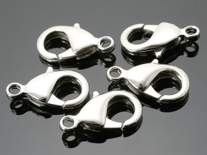 12mm Silver Plated Curved Lobster Clasps 10pcs [y358f]