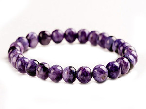8mm Charoite Elastic Bracelet 7.5" dyed quartz [b3r78]
