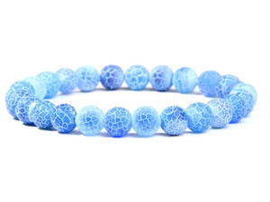 8mm Blue Spider Agate Elastic Bracelet 7.5" dyed [b3f31b]