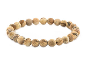 10mm Matte Picture Jasper Elastic Bracelet 7.5" natural [b4b26m]