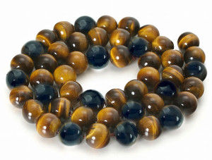 4mm Golden & Black Tiger Eye Round Beads 15.5" heated [4gyk]