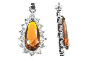 20x33mm Topaz Teardrop Marquise Rhinestone Pendant [y212g]