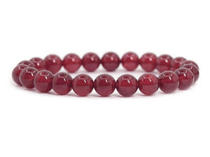 4mm Garnet Quartz Elastic Bracelet 7.5" synthetic [b1a80]