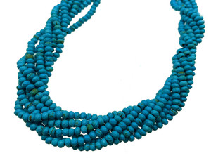 4mm Turquoise Faceted Rondelle Beads 15.5" stabilized [sc1d21]
