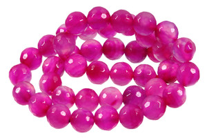 8mm Rose Agate Faceted Round Beads 15.5" dyed [c8f11]