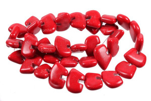 12x18mm Coral Zuni Bear Beads 15.5" synthetic [s99c-a13]