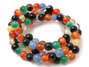 4mm Mix Agate Round Beads 15.5" dyed [4d29]