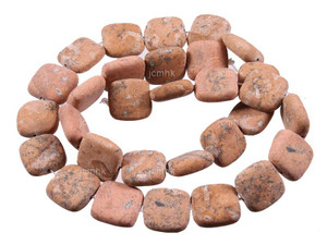 15mm Matte Sand Jasper Puff Square Beads 15.5" natural [s5b19-15m]