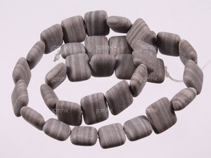 12mm Matte Zebra Agate Puff Square Beads 15.5" natural [s5d43-12m]