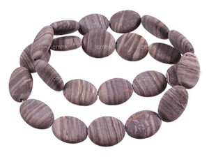 12x16mm Matte Zebra Agate Puff Oval Beads 15.5" natural [s7d43-12m]