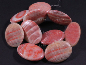 30x40mm Red Malachite Oval Beads 15.5" natural [wa294]