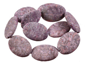 25x35mm Matte Fossil Jasper Oval Beads 15.5" natural [w442m]