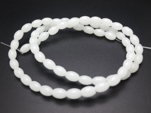 4x6mm White Quartz Rice Beads 15.5" [u72a76]