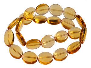 13x18mm Citrine Puff Oval Beads 15.5" synthetic [u84a7]