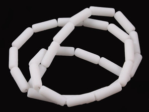 4x13mm Matte White Quartz Tube Beads 15.5" [u78a76m]