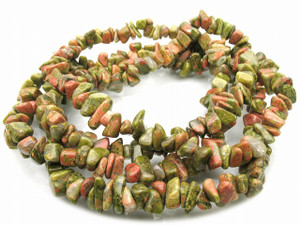 8-12mm Unakite Chips 36" [c3b21]
