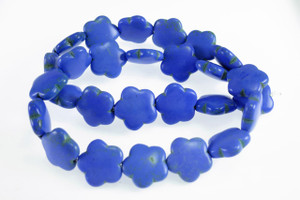 15mm Lapis Magnesite Flower Beads 15.5" [t369l]