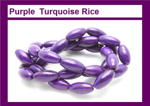 8x12mm Purple Magnesite Rice Beads 15.5" [t523p]
