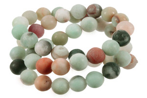 4mm Matte Gold Black Amazonite Round Beads 15.5" natural [4r36m]