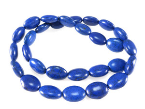 10x14mm Lapis Magnesite Puff Oval Beads 15.5" [t537l]