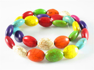 10x14mm Mix Magnesite Puff Oval Beads 15.5" [t537x]