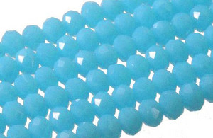 6x4mm Aqua Opal Quartz Faceted Rondelle Beads 15.5" synthetic [uc2b6]