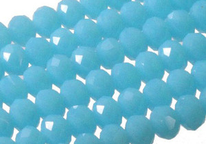 10x8mm Aqua Opal Quartz Faceted Rondelle Beads 15.5" synthetic [uc4b6]