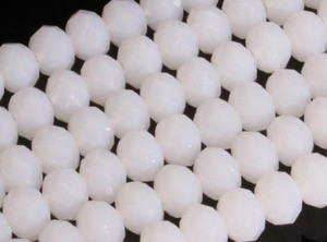12x8mm White Opal Quartz Faceted Rondelle Beads 15.5" synthetic [uc5b1]