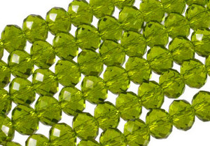 8x6mm Peridot Glass Faceted Rondelle About 72 Bead 15.5" [uc3b25]