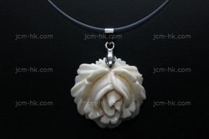 30mm Buffalo Bone Rose Flower Designer Bead Pendant [z1368]