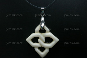 30x35mm Buffalo Bone Carved Designer Bead Pendant [z5107]