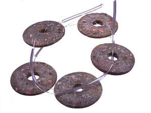 25mm Matte Epidot Donut Beads 15.5" [s602m]