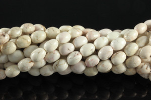 6x9mm White Turquoise Rice Beads 15.5" stabilized [t2w6]