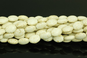13x18mm White Magnesite Oval Beads 15.5" [t381w]