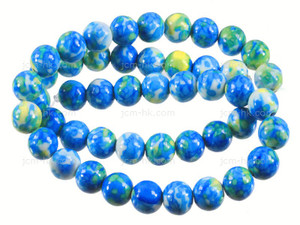 4mm Green Fossil Agate Round Beads 15.5" dyed [4g1g]
