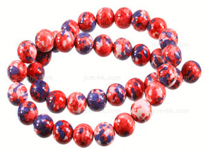 6mm Mix Color Fossil Agate Round Beads 15.5" dyed [6g1x]