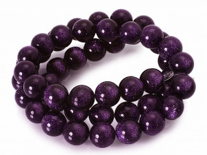 8mm Blue Goldstone Round Beads 15.5" synthetic [8d25]