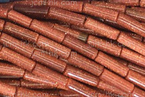 4x13mm Goldstone Tube Beads 15.5" synthetic [h1b96]