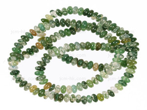 4mm Moss Agate Rondelle Beads 15.5" natural [h3d3-4]