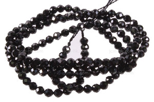 4mm Black Agate Faceted Round Beads 15.5" natural [h5c67-4]