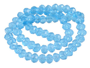 8x6mm Aquamarine Faceted Rondelle Beads 15.5" synthetic [sc3a34]