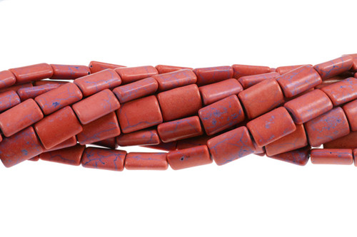 10x14mm Oragne Magnesite Pillow Beads 15.5" [t548h]