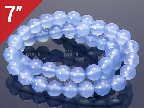 10mm Chalcedony Round Loose Beads About 7" synthetic [i10a65]