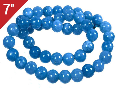 10mm Aqua Jade Round Loose Beads About 7" dyed [i10b5q]