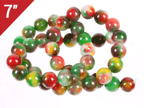 12mm Green Fusion Jade Round Loose Beads About 7" dyed [i12b5b]